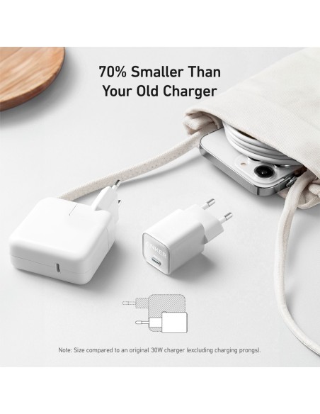 Comprar ANKER ANK-511-WCHARGER-30W1C-W Anker - Cargador USB - Potencia 30W - Carga rápida  - Salida USB-C - Color blanco ANK-511
