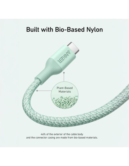 Acheter ANKER ANK-544-USBC-USBC-180-G Anker - Câble USB2.0 - USB-C vers USB-C - Câble tressé en bio-nylon - Longueur 1.8m - Coul