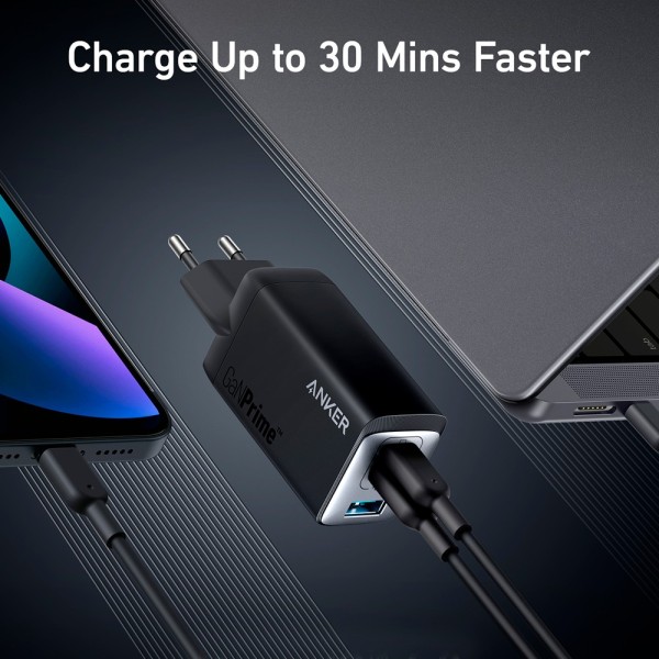 Acheter ANKER ANK-735-WCHARGER-65W1A2C-B Anker - Chargeur USB - Puissance 65 W | Avec la technologie GaNPrime - Charge rapide - 