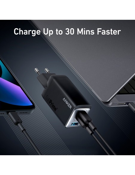Anker Ank-735-Wcharger-65W1A2C-B Anker - Carregador USB - 65W PODER | Com a tecnologia Ganprime - cobrança rápida - 1x USB-A