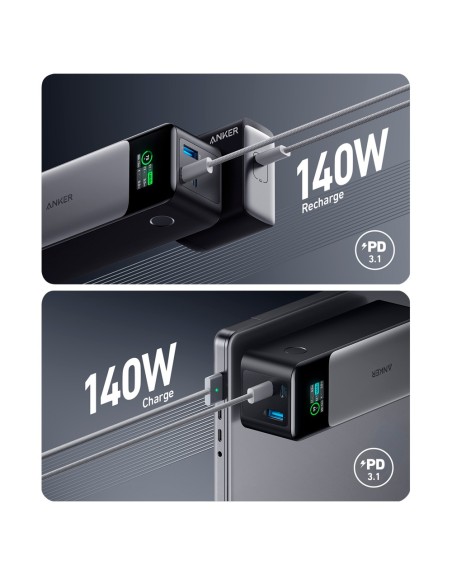Anker Ank-737-PowerCore-B Anker Power Bank com tela digital - capacidade de 24000mAh - entrada USB-C - 2x partidas USB-C, USB-A 
