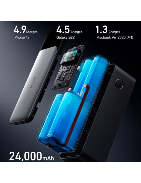 Kaufen ANKER ANK-737-POWERCORE-B Anker Powerbank mit digitalem Display – Kapazität 24000 mAh – USB-C-Eingang – Ausgänge: 2× USB-