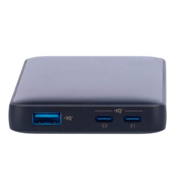 Anker Ank-A1249-B Anker Power Bank com tela - 10000mAh Capacity - Entradas de cabos integradas, Porta USB-C - Saída: 2xUSB-C