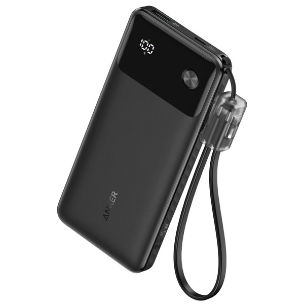 Anker Ank-A1388-B Anker Power Bank com tela - 10000mAh Capacidade - Entradas USB-C - USB-a partidas, 2x USB-C - Carga 3