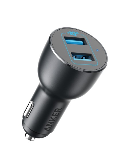 Anker Ank-Ccharger-PowerDrive3-B Anker - Carro de metal Isqueiro - 36W Power - Charge rápido 18W | Tecnologia QC3.0 - Saídas 2