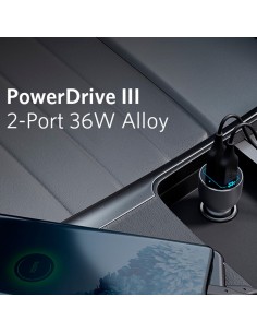 Comprar ANKER ANK-CCHARGER-POWERDRIVE3-B Anker - Mechero coche de metal - Potencia 36W - Carga rápida 18W | Tecnología QC3.0 - S 2