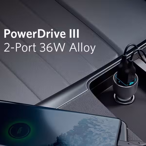 Kaufen ANKER ANK-CCHARGER-POWERDRIVE3-B Anker – Metall-Auto-Zigarettenanzünder – Leistung 36 W – Schnellladen 18 W | QC3.0-Techn