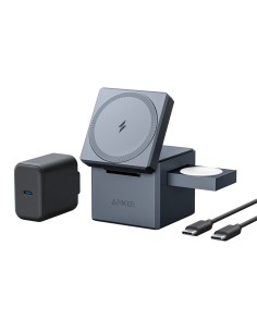 Anker Ank-Cube-3-In-1-G Anker - Carregador sem Fio 3 em 1 - Tecnologia Magsafe - Corte rápida para iPhone, AirPods e Apple Wat