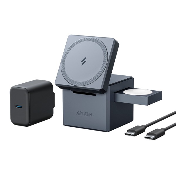 Comprar ANKER ANK-CUBE-3-IN-1-G Anker - Cargador inalámbrico 3 en 1 - Tecnología Magsafe - Carga rápida para iPhone, Airpods y A
