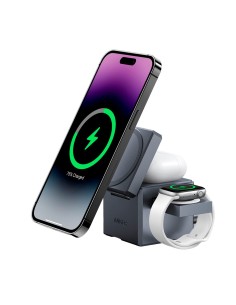 Acquista ANKER ANK-CUBE-3-IN-1-G Anker - Caricatore wireless 3 in 1 - Tecnologia MagSafe - Ricarica rapida per iPhone, AirPods e 2