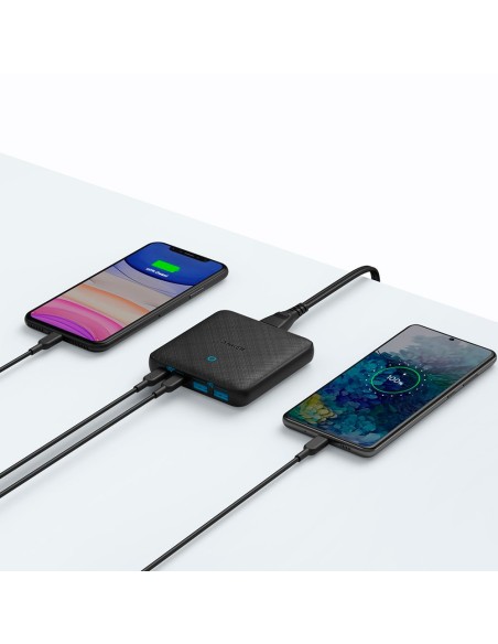 Anker Ank-Dcharger-65W2A2C-B Anker - Carregador de Desktop - Rápido Carregamento 65W - 2x Saídas USB-C, 2x USB-A - Carga 4 Dispe
