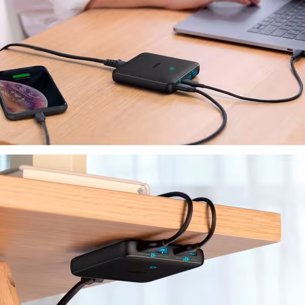 Acheter ANKER ANK-DCHARGER-65W2A2C-B Anker - Chargeur de bureau - Charge rapide 65 W - Sorties 2x USB-C, 2x USB-A - Charge 4 ap.