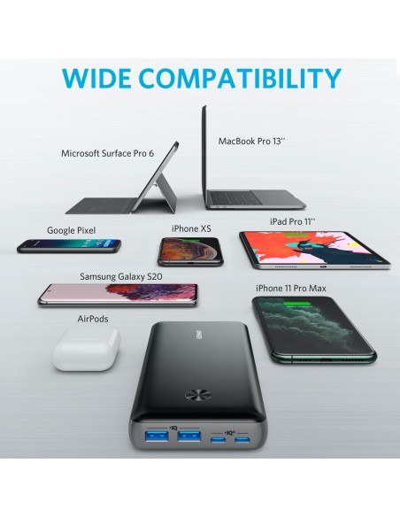 Comprar ANKER ANK-POWERCORE3-ELITE-B Anker Power bank con LEDs de carga - Capacidad 25600mAh  - Entrada USB-C - Salidas 2x USB-C