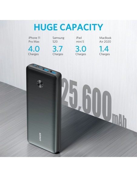 Comprar ANKER ANK-POWERCORE3-ELITE-B Anker Power bank con LEDs de carga - Capacidad 25600mAh  - Entrada USB-C - Salidas 2x USB-C