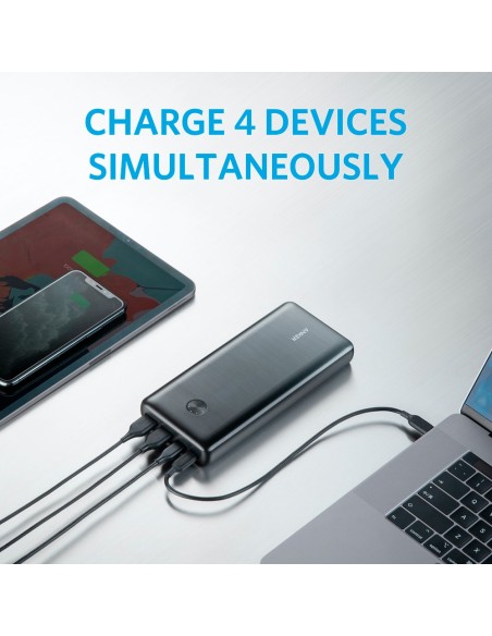 Anker Ank-PowerCore3-Elite-B Anker Power Bank com LEDs de carga - capacidade de 25600mAh - entrada USB-C - 2x de partida USB-C, 