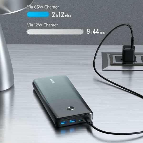 Kaufen ANKER ANK-POWERCORE3-ELITE-B Anker Powerbank mit Lade-LEDs – Kapazität 25600 mAh – USB-C-Eingang – Ausgänge: 2× USB-C