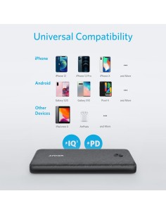 Anker Ank-Powercore3-Sense-B Anker Power Bank com LEDs de carga - Capacidade de 10000mAh - Entradas USB-C - Saídas USB-C, 2x USB 2