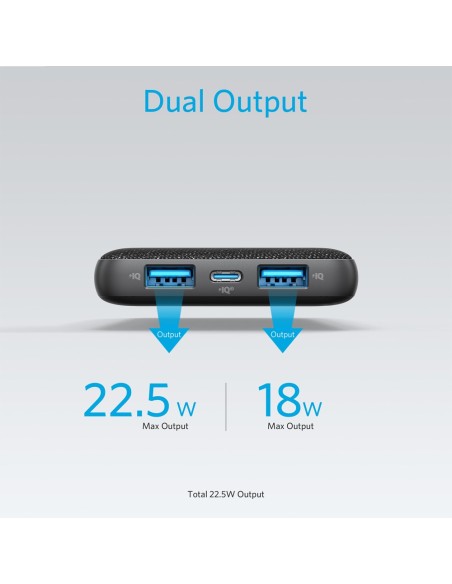 Acheter ANKER ANK-POWERCORE3-SENSE-B Batterie externe Anker avec LEDs de charge - Capacité 10000mAh - Entrées USB-C - Sorties US