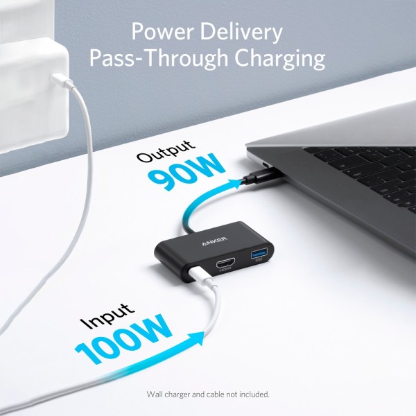 Acheter ANKER ANK-POWEREXPAND-3-IN-1-G Hub USB-C 3-en-1 d’Anker - USB-C, USB-A 3.0 et HDMI - Prend en charge la charge PD 100 W 