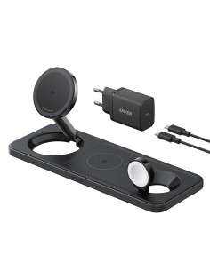 Comprar ANKER ANK-PWCHARGER-3-IN-1-B Cargador inalámbrico 3 en 1 Anker - Tecnología MagGo - Carga rápida: iPhone, Airpods, Apple