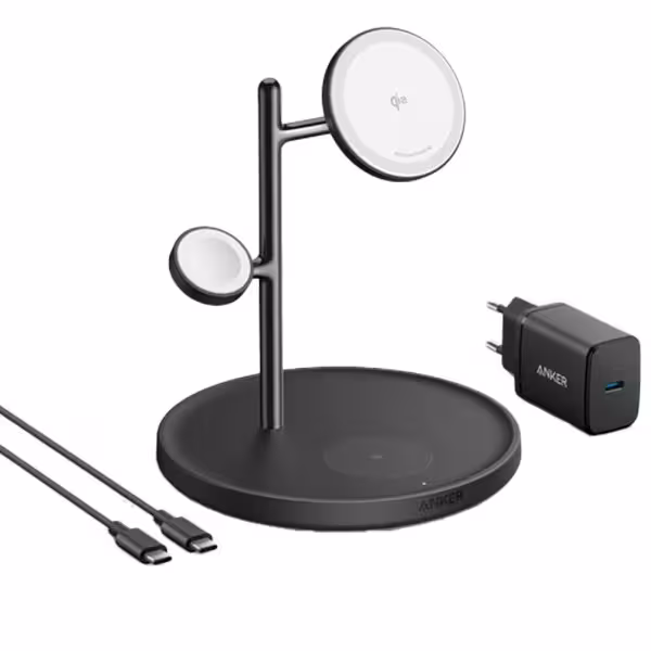 Kaufen ANKER ANK-SWCHARGER-3-IN-1-B 3-in-1 kabelloses Ladegerät von Anker – MagGo-Technologie – Schnellladen: iPhone, AirPods, A