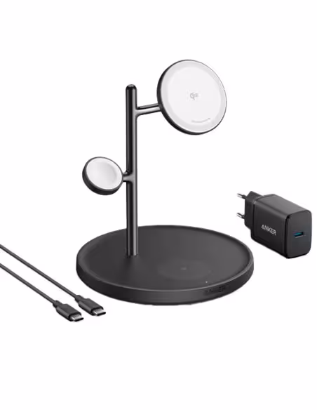 Acheter ANKER ANK-SWCHARGER-3-IN-1-B Chargeur sans fil 3-en-1 Anker - Technologie MagGo - Charge rapide : iPhone, AirPods, Apple
