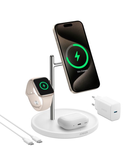 Anker Ank-Swcharger-3-in-1-W Carregador sem fio 3 em 1 Anker - Tecnologia da MaggGa - Rápido Cargo: iphone, Airpods, Apple Watch