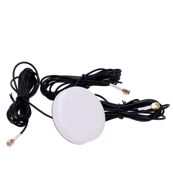 Comprar OEM ANT-4G24G-03D-G-O-ORV-W Antena Blanca 4G con GPS y Wi-Fi - Frecuencia 4G 824-2700MHz - Conector SMA Macho - Montaje 