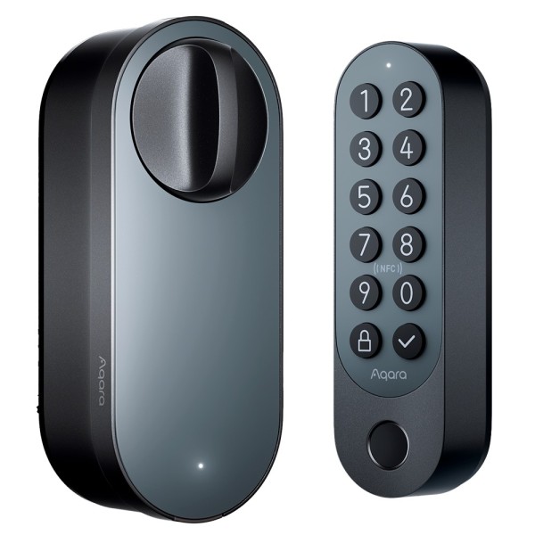 Acheter AQARA AQ-EL-D02D-B Serrure intelligente Aqara U200 grise - Clavier sans fil avec lecteur d’empreintes digitales IA - Ins
