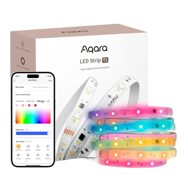 Kaufen AQARA AQ-RLS-K01D Aqara LED-Lichtstreifen T1 (2 m) – Zigbee 3.0 / Matter über Zigbee – Erfordert AQARA HUB 3.0 – Zigbee-R