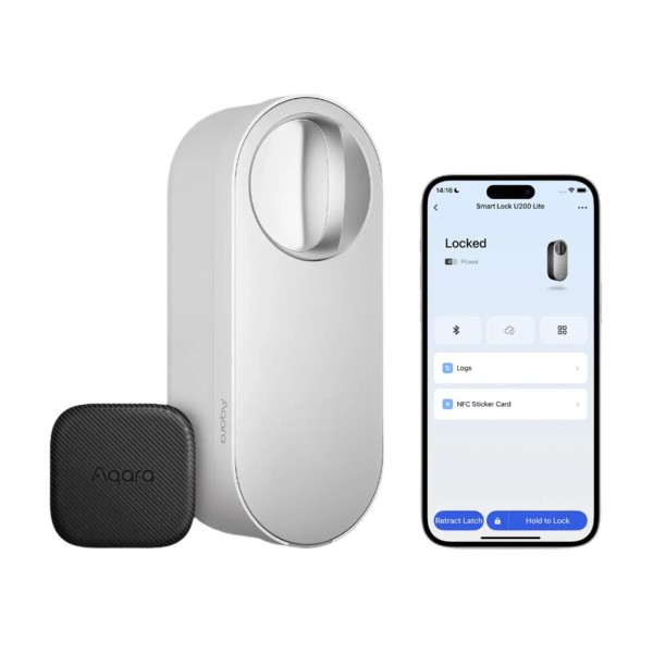 Aqara AQ-U200-Lite-Kit-W Aqara Lock Smart Lite U200 Lite Branco - Matéria Sobre Thread / Bluetooth & Amp NFC - Requer Aqara