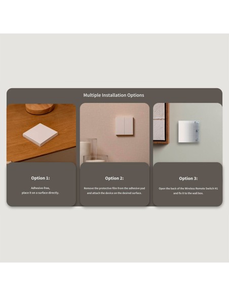 Comprar AQARA AQ-WRS-R02 Aqara Interruptor Inalámbrico H1 Doble - Zigbee 3.0  - Requiere  AQARA HUB - 7 Acciones Configurables -