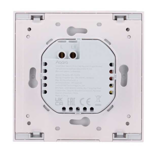 Comprar AQARA AQ-WS-EUK01 Aqara Interruptor Inteligente de Pared H1 - Zigbee 3.0  - Requiere AQARA HUB - Sin Neutro / Protección