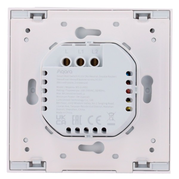 Aqara AQ-WS-EUK02 Aqara H1 - Switch Smart Smart 3.0 da Zigbee 3.0 - Requer Aqara Hub - Nenhum neutro / proteção contra um