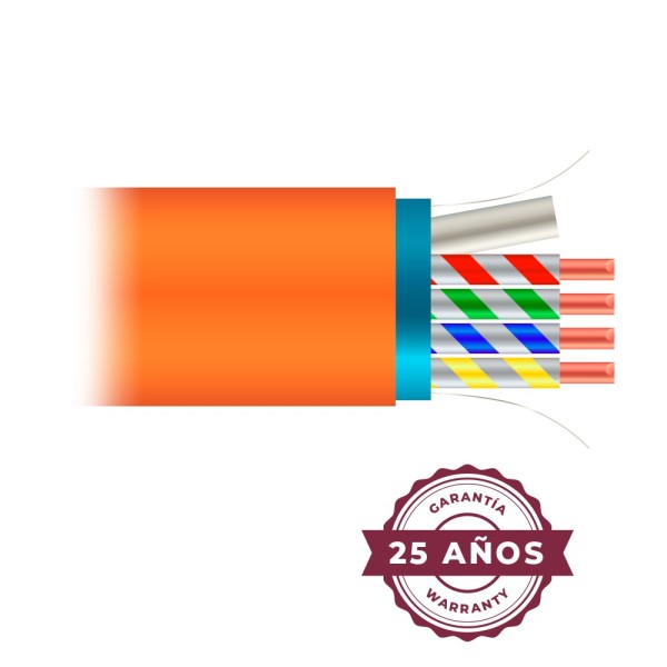 SAFIRE-FTP6A-500-H-C-Cable FTP Cat 6A libre de halógenos - Conductor 99,9% cobre - CPR class: Dca - Rollo de 505 metros/Color na