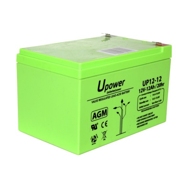 Batt Batt Batt-1212-U UTrower - Bateria recarregável - Tecnologia de chumbo de ácido AGM - Tensão 12 V - Capacidade 12.0 AH - 10