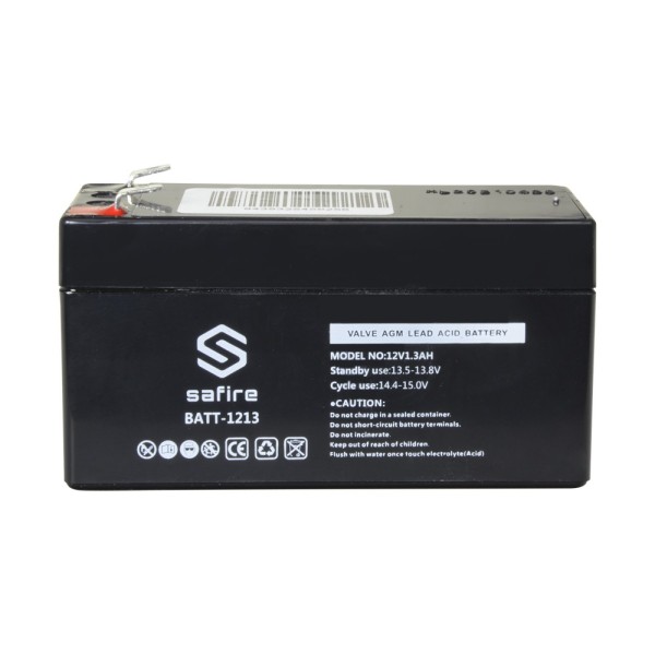 Kaufen SAFIRE BATT-1213 Wiederaufladbarer Akku – AGM-Blei-Säure-Technologie – Spannung 12 V – Kapazität 1,3 Ah – 58 × 97 × 65 mm