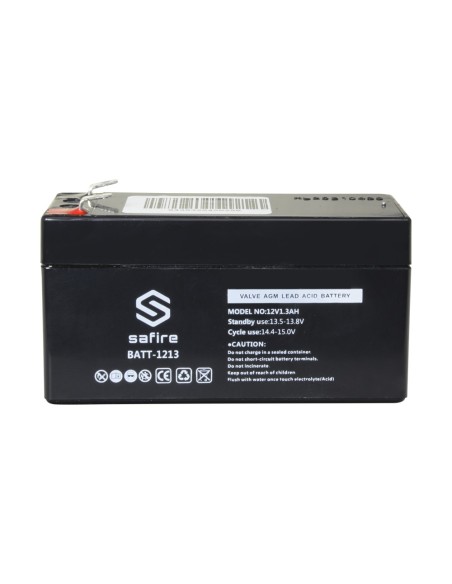Comprar SAFIRE BATT-1213 Batería recargable - Tecnología plomo ácido AGM - Voltaje 12 V - Capacidad 1.3 Ah - 58 x 97 x 65 mm / 5