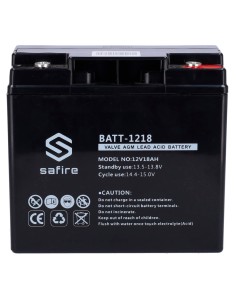 Comprar SAFIRE BATT-1218 Batería recargable - Tecnología plomo ácido AGM - Voltaje 12 V - Capacidad 18 Ah - 168 x 181 x 77 mm /  2