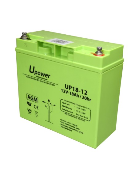 Acheter MASTER BATTERY BATT-1218-U Upower - Batterie rechargeable - Technologie plomb-acide AGM - Tension 12 V - Capacité 18.0 A