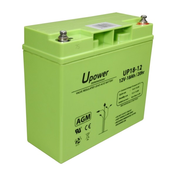 Acheter MASTER BATTERY BATT-1218-U Upower - Batterie rechargeable - Technologie plomb-acide AGM - Tension 12 V - Capacité 18.0 A