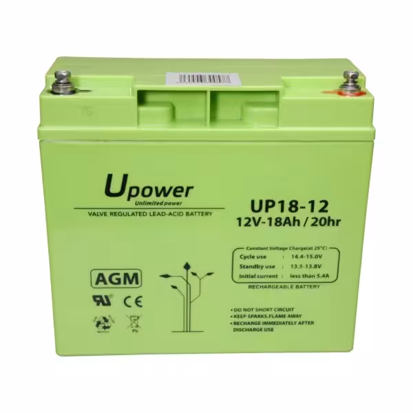 Comprar UPOWER BATT-1218-U Upower - Batería recargable - Tecnología plomo ácido AGM - Voltaje 12 V - Capacidad 18.0 Ah - 167.5 x