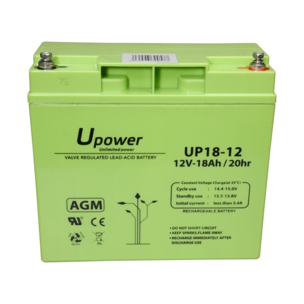 Acheter MASTER BATTERY BATT-1218-U Upower - Batterie rechargeable - Technologie plomb-acide AGM - Tension 12 V - Capacité 18.0 A