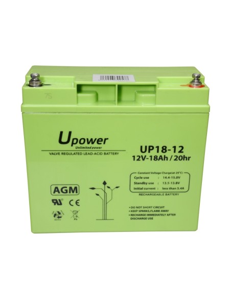 Comprar MASTER BATTERY BATT-1218-U Upower - Batería recargable - Tecnología plomo ácido AGM - Voltaje 12 V - Capacidad 18.0 Ah -