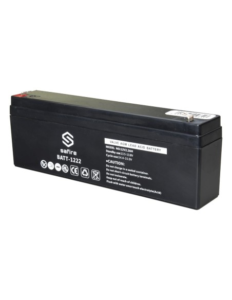Comprar SAFIRE BATT-1222 Batería recargable - Tecnología plomo ácido AGM - Voltaje 12 V - Capacidad 2.2 Ah - 58 x 34 x 178 mm / 
