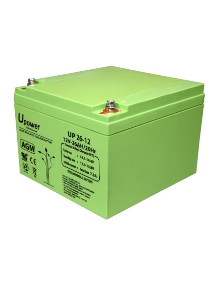 Mestre Batt Batt-1226-U UPOWER - Bateria recarregável - Tecnologia de ácido ácido de chumbo - Tensão 12 V - Capacidade 26.0 ah -
