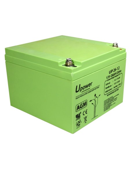 Comprar UPOWER BATT-1226-U Upower - Batería recargable - Tecnología plomo ácido AGM - Voltaje 12 V - Capacidad 26.0 Ah - 125 x 1
