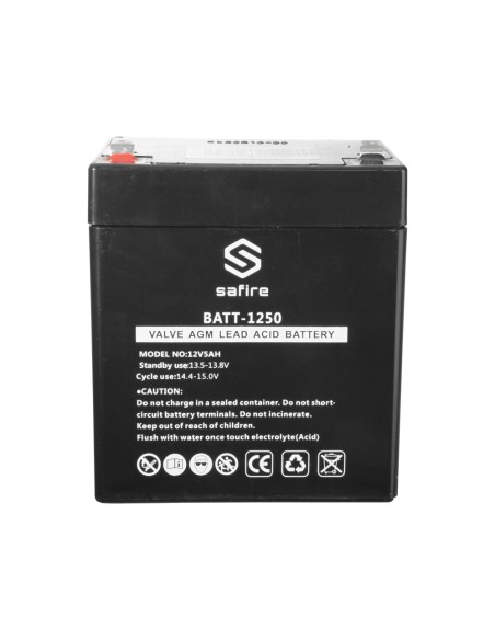 Acheter SAFIRE BATT-1250 Batterie rechargeable - Technologie plomb-acide AGM - Tension 12 V - Capacité 5,0 Ah - 105 x 90 x 70 mm