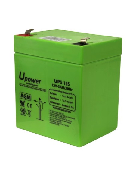 Comprar MASTER BATTERY BATT-1250-U Upower - Batería recargable - Tecnología plomo ácido AGM - Voltaje 12 V - Capacidad 5.0 Ah - 