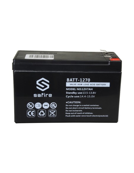 Safire Batt-1270 Bateria recarregável - tecnologia de chumbo AGM ácido - tensão 12 V - capacidade 7,0 ah - 93,5 x 151 x 65 mm / 